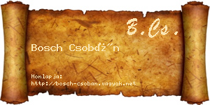 Bosch Csobán névjegykártya